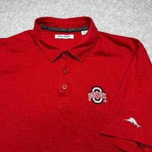Ohio State Buckeyes Mens Polo Shirt Red Tommy Bahama Pima Cotton XL